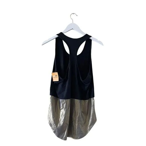 NWT Champion Black Gold Color Block Women’s Solid Retro Racer Back  SZ M #1147 - Picture 6 of 11